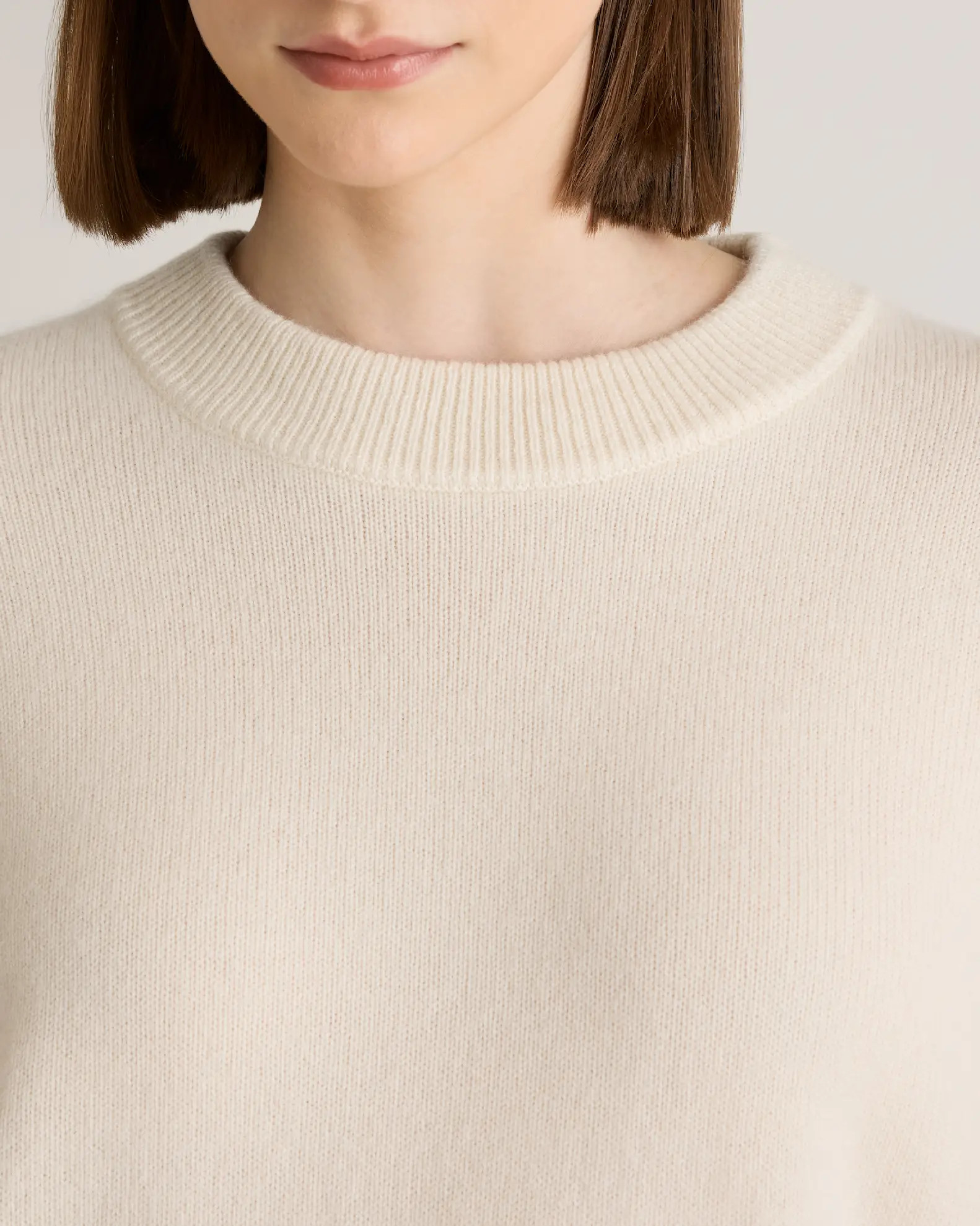 Mongolian Cashmere Oversized Crewneck Sweater in Ivory | Quince