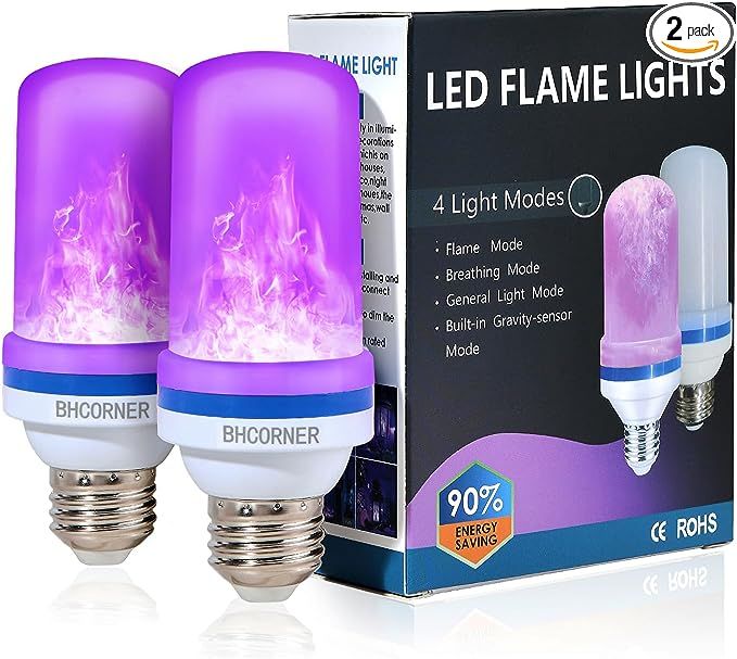 BHCORNER [Smaller Size] LED Purple Flame Light Bulbs - Halloween Flickering Light Bulb with Gravi... | Amazon (US)