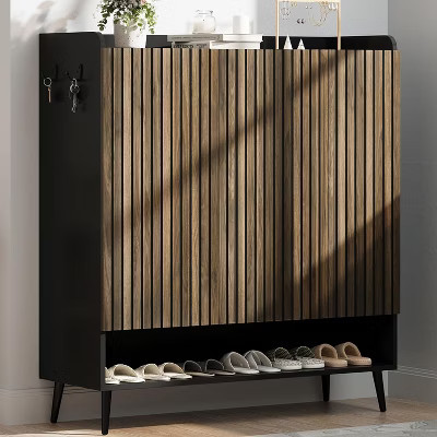 Shoe Cabinet，Large Shoe Cabinet with 3 Doors,Adjustable Shelves, Shoe Organizer with Doors for Hallway, Entryway, Living Room | Target
