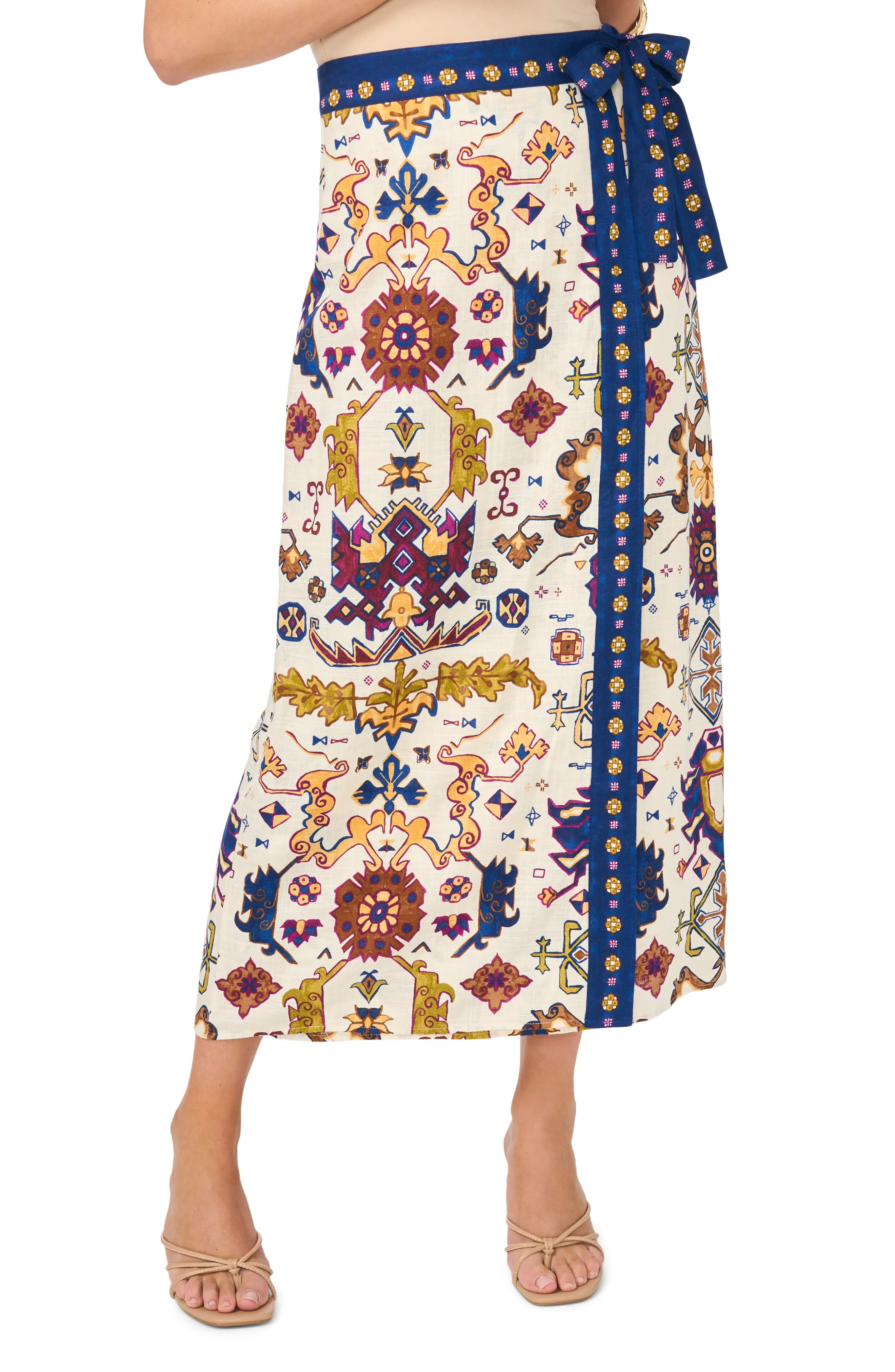 Print Wrap Midi Skirt (Women) | Nordstrom | Nordstrom