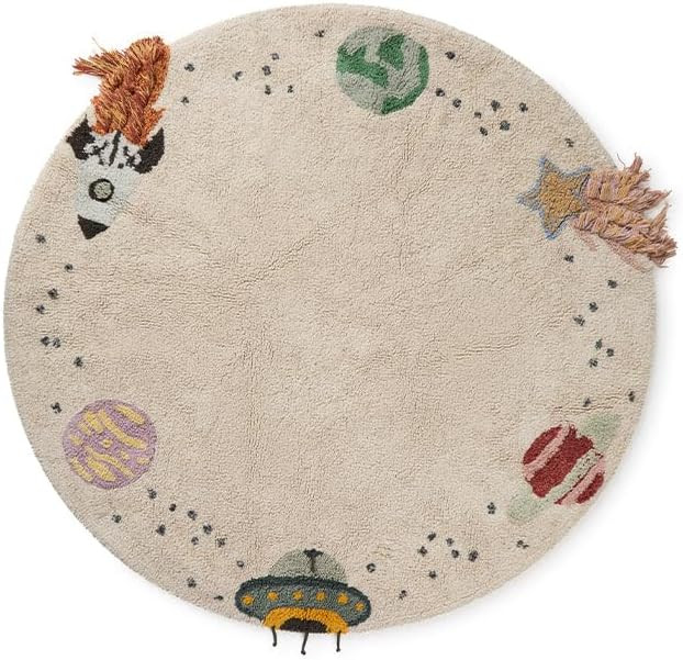 Lorena Canals Washable Area Rug Interstellar Journey 4’ 7” Ø for Bedroom, Kids Room and Nurs... | Amazon (US)
