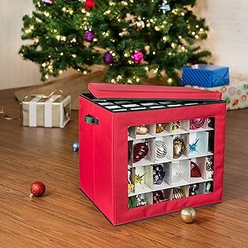 Honey-Can-Do 120-Cube Ornament Storage Container, Red SFT-08362 Red | Amazon (US)