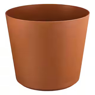 20 in. Kyra Large Clay Resin Planter (20 in. D x 17.3 in. H) with Attached Saucer | The Home Depot