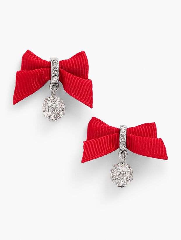 Sparkle Bow Drop Earrings | Talbots