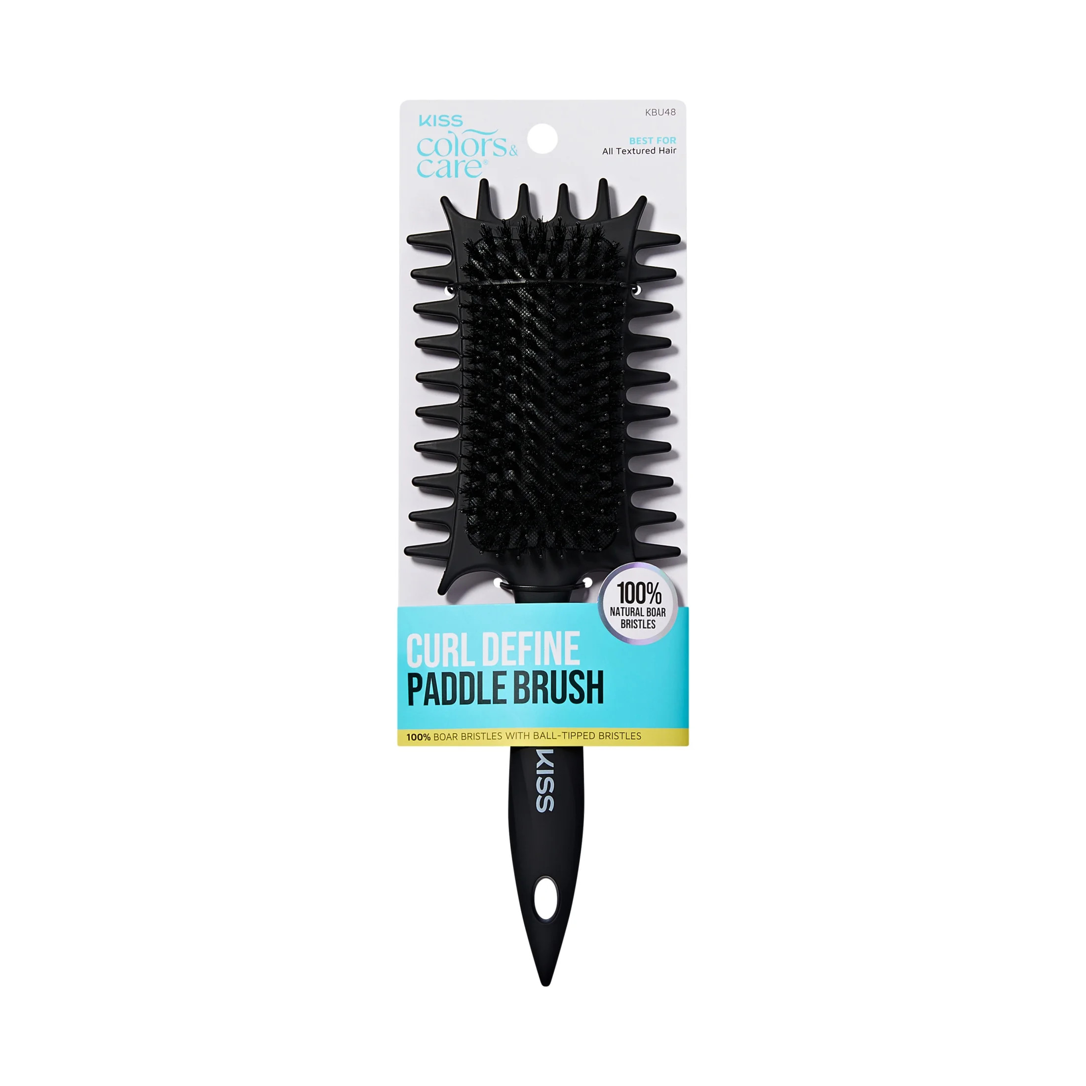 KISS Colors & Care Curl & Define Paddle Brush, 100% Genuine Hair Boar Bristles - Walmart.com | Walmart (US)