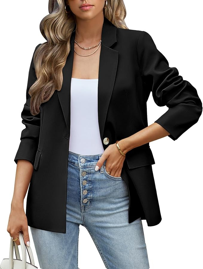 luvamia Blazers for Women Business Casual Long Sleeves Work Professional Suits Dressy Jackets wit... | Amazon (US)