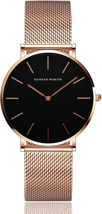 Women's Analog Quartz Rose Gold Watch with Stainless Steel Mesh Strap Ladies Watch Simple and Ele... | Amazon (US)