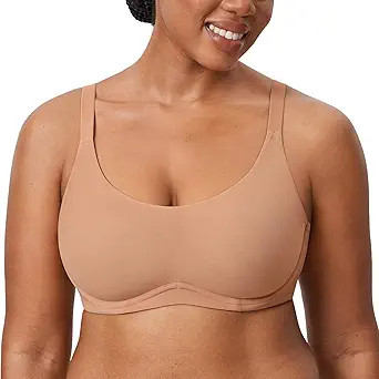 DELIMIRA Women's Cosnufy Sheer Full Coverage Bra Underwire Mesh See Through Plus Size Unlined | Amazon (US)