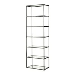 Coaster Carmelo Contemporary Metal and Glass Bookshelf in Black Nickel | Cymax