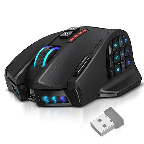 UtechSmart Venus Pro RGB Wireless MMO Gaming Mouse, 16,000 DPI Optical Sensor, 2.4 GHz Transmissi... | Amazon (US)