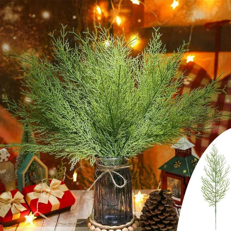 Pklyzj 12 Pcs Christmas Norfolk Pine Branches, Norfolk Pine Artificial Christmas Stems DIY Crafts... | Walmart (US)