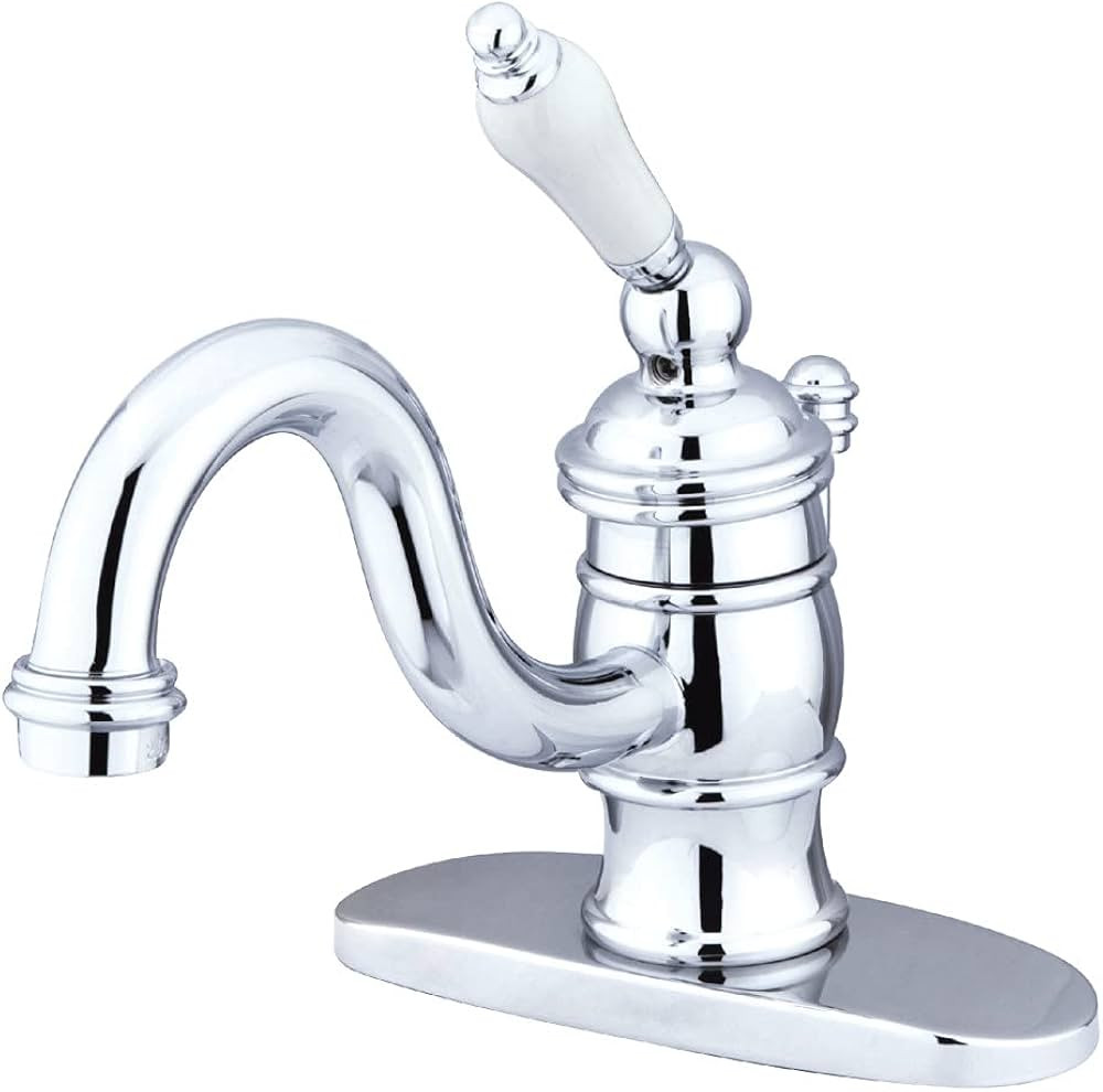KINGSTON BRASS KB3401PL Victorian 4" Centerset Lavatory Faucet, Polished Chrome with Porcelain Le... | Amazon (CA)