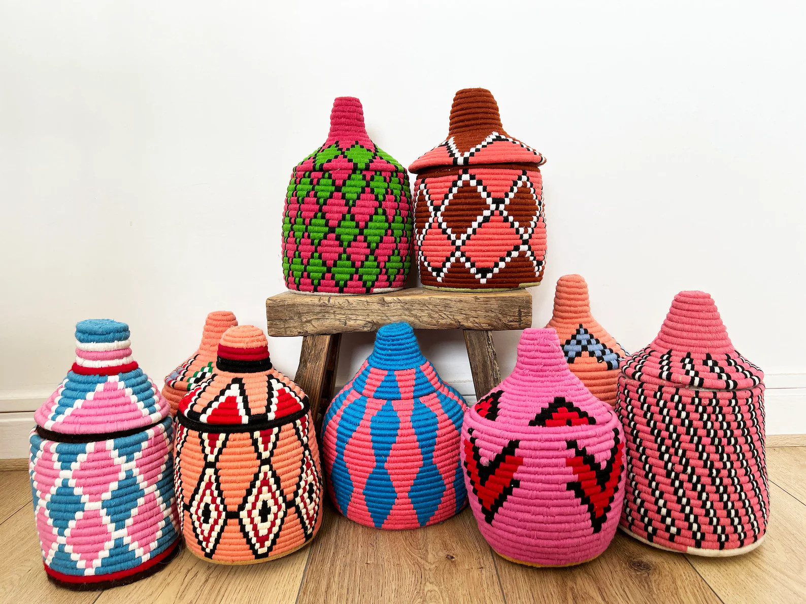 More than 200 models available! Moroccan Berber box / ethnic braided basket / colorful Moroccan b... | Etsy (US)