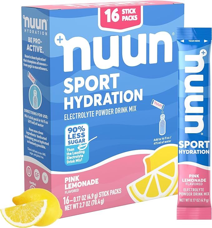 Nuun Sport Electrolyte Powder Packets - Pink Lemonade Flavor | 5 Essential Electrolytes for Hydra... | Amazon (US)