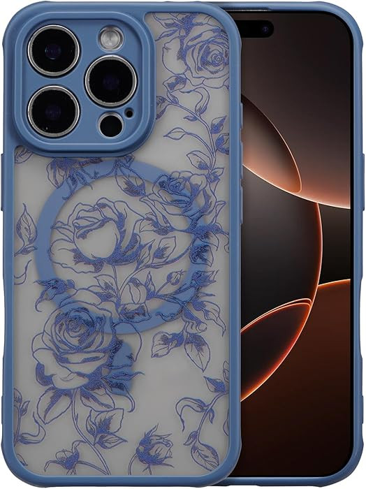 XIZYO Magnetic Case for iPhone 15 Pro Max, Floral Flower Cute Aesthetic Case [Compatible with Mag... | Amazon (US)