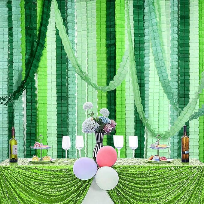 BEISHIDA 12PCS Four Leaf Clover Paper Garland 120ft Green Theme Party Streamer Tissue Flower Hang... | Amazon (US)
