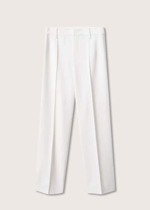 Straight trousers with openings -  Women | Mango United Kingdom | MANGO (UK)