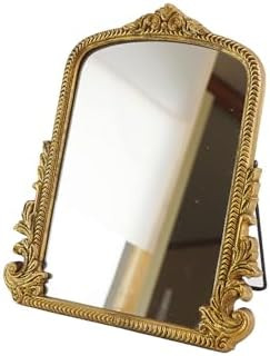 Small Vintage Vanity Makeup Desk Mirror Antique Traditional Chic Arch Table Mirror Gold，Decor W... | Amazon (US)