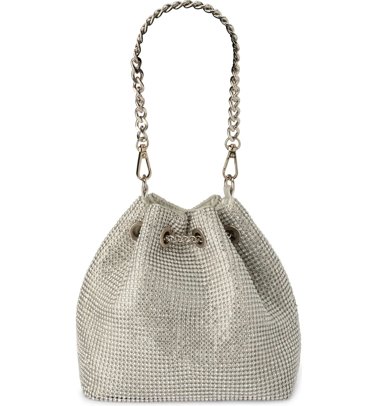 Olga Berg Sylvie Crystal Embellished Bucket Bag | Nordstrom | Nordstrom