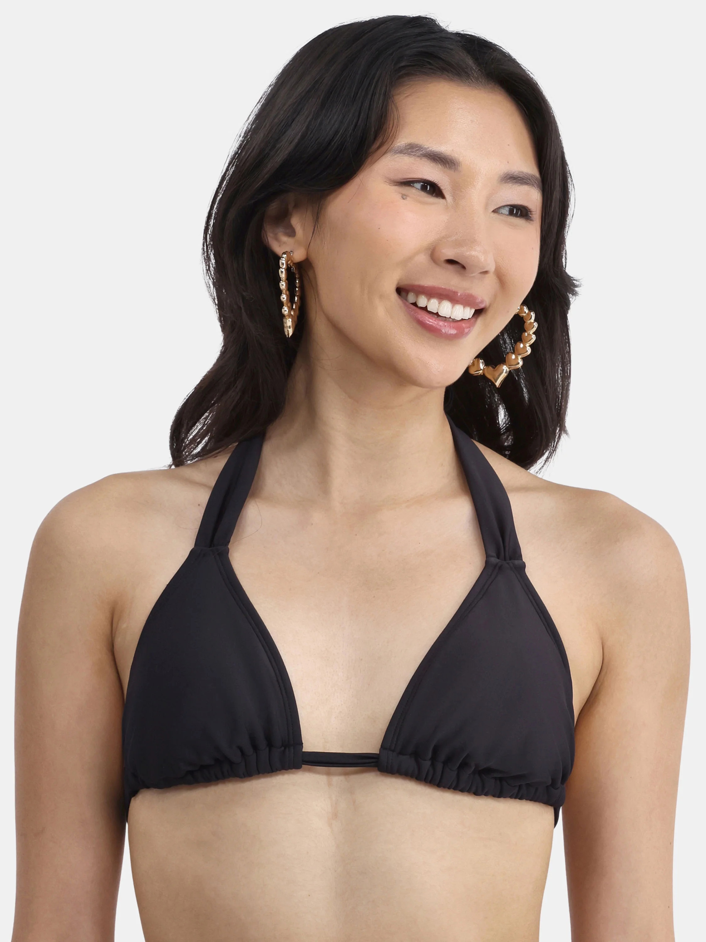 No Boundaries Women's Halter Slide Triangle Soft Tie Swim Top, Sizes XXS - XXL | Walmart (US)