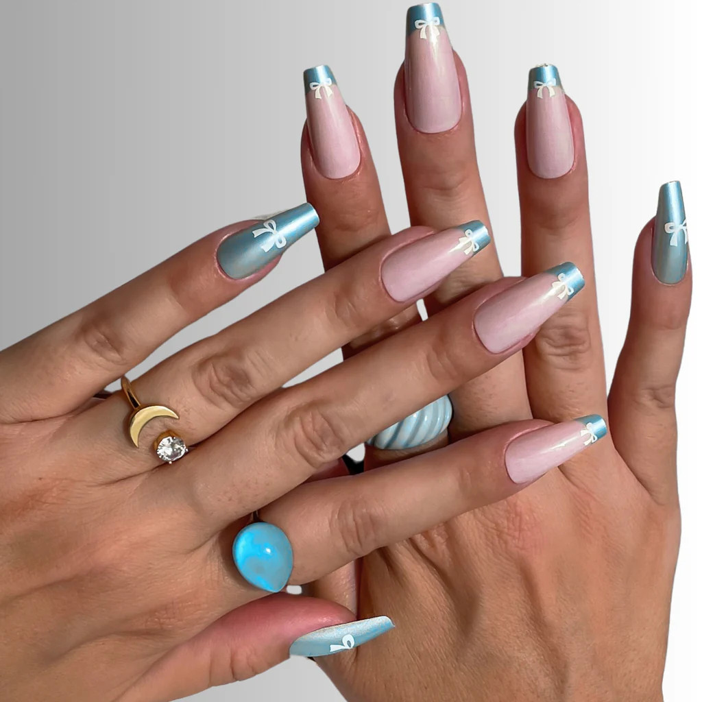Blue Coquette Press-on Nails | PaintLab