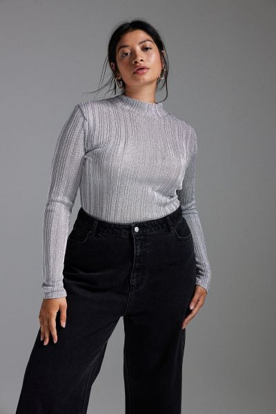Shimmery Rib-knit Sweater | H&M (US + CA)