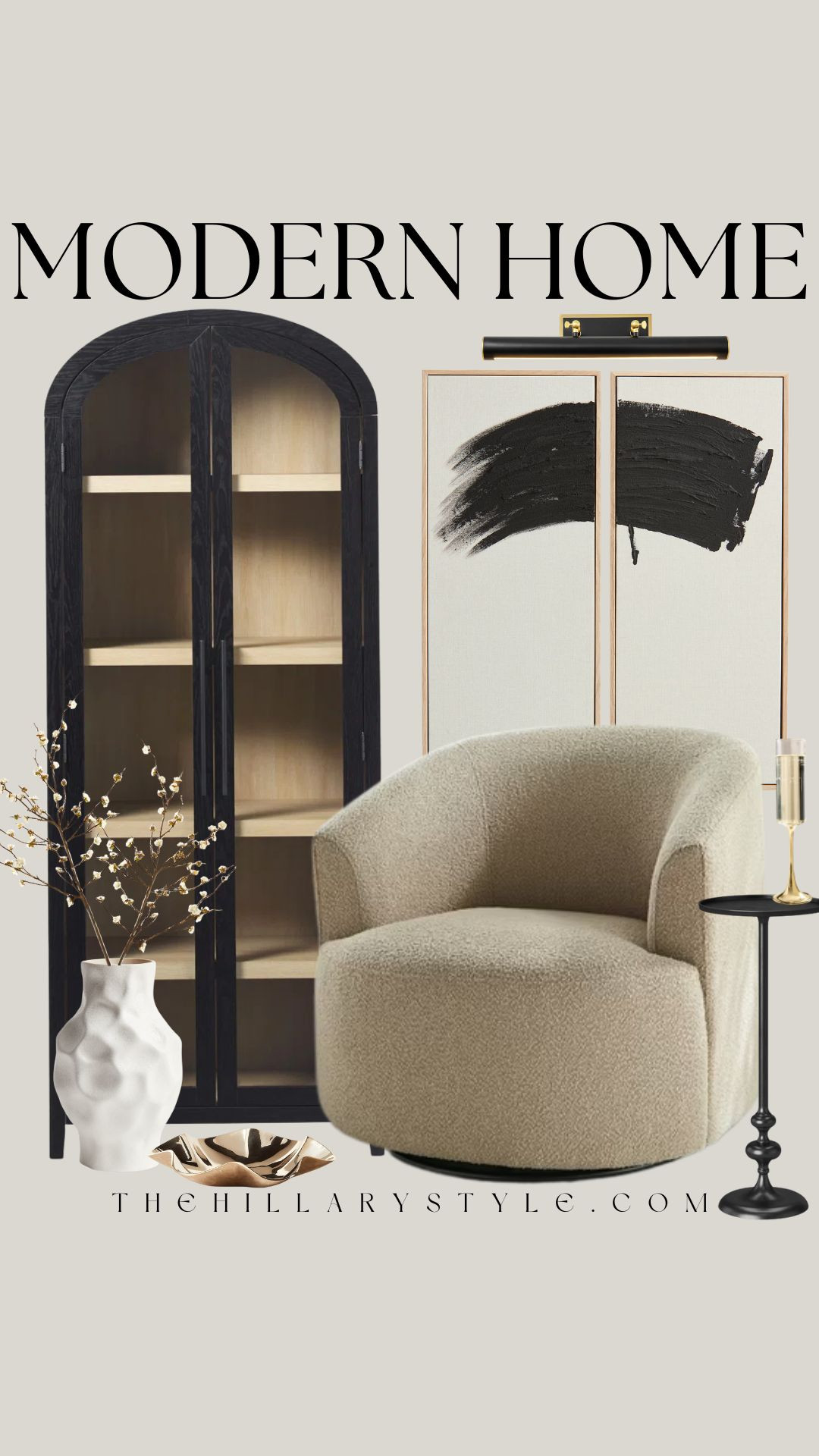 ✨ Luxe Neutrals: Modern Home Winter Refresh✨
We achieved this stunning, sophisticated look using a rich black, warm gold, and champagne color palette, giving our modern space a perfect winter refresh. The focus is on elevated living and creating an environment that feels both luxurious and intimate. We incorporated sculptural lighting and plush, textured seating to define the area and maximize the feeling of coziness and style. This is a great example of using a simple, intentional color scheme to make a major impact and achieve a timeless, curated aesthetic. Shop the key pieces that bring this refined, dark academia meets modern vibe to life!#LTKxHome #ModernHome #WinterDecor #HomeInspo #BlackGoldDecor #ChampagneAesthetic #CozyChic #ElevatedDesign #InteriorStyling #TheHillaryStyle 

  

#LTKHome #LTKSeasonal #LTKHoliday #LTKSeasonal #LTKHome