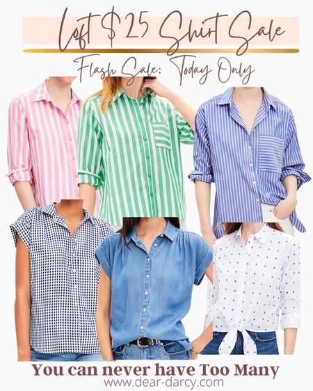 🚨 Flash Sale

Loft  $25 Tops
Today only📣
3/4 sleeve button ups you can never have too many of, great over a swim suit, cute with shorts and great over a tee shirt dress

A darling gingham cap sleeve perfect for the summer Holidays 

A denim button up is a closet must have and this cute tie front white with small polka dot

#LTKStyleTip #LTKSaleAlert #LTKFindsUnder50
