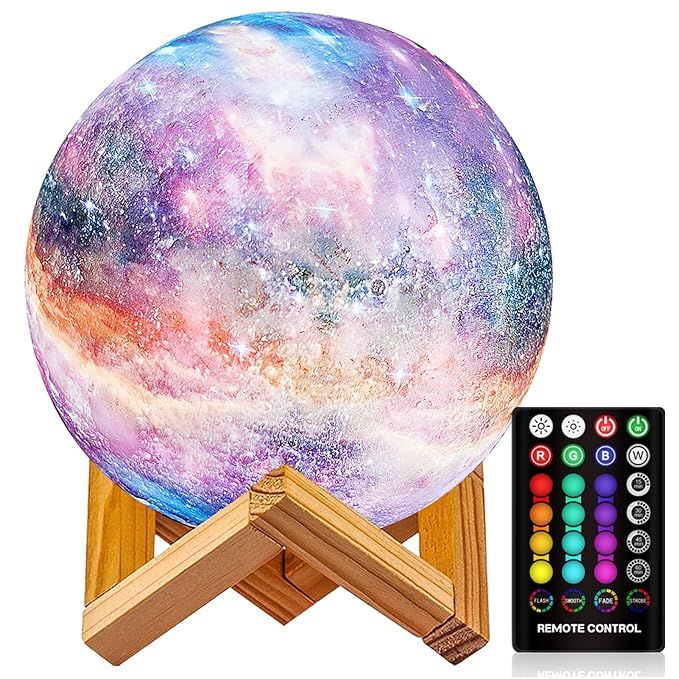 Moon Lamp, Night Light, LOGROTATE 16 Colors Galaxy Lamp 3D Printing Kids Moon Light with Stand/Re... | Amazon (US)