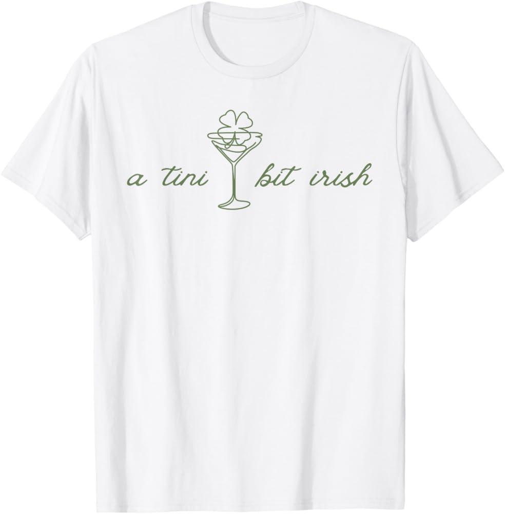 St. Patrick's Martini Irish Baby A Tini Bit Irish Lucky Girl T-Shirt | Amazon (US)
