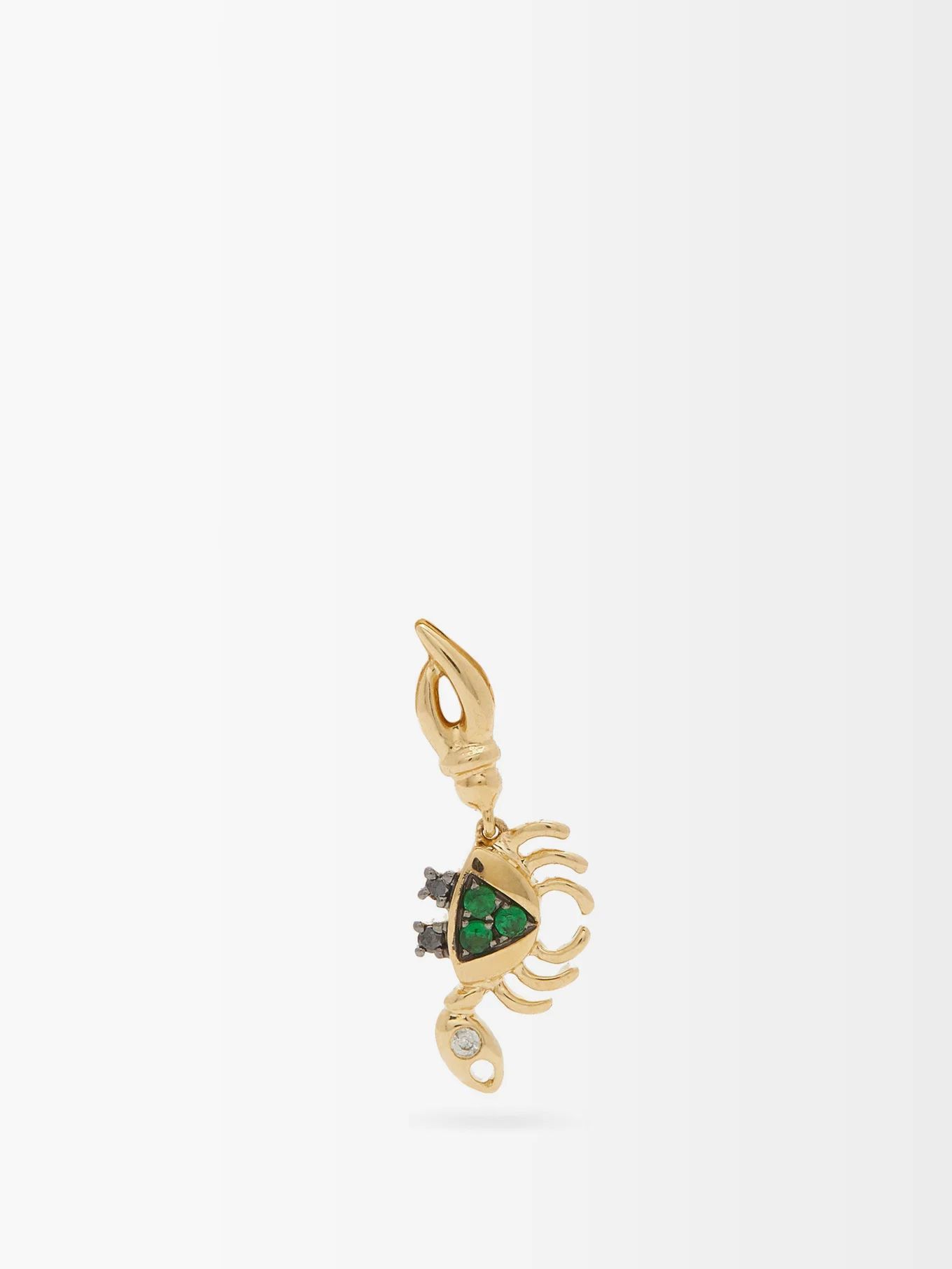 Diamond & gold single crab earring | Matches (UK)