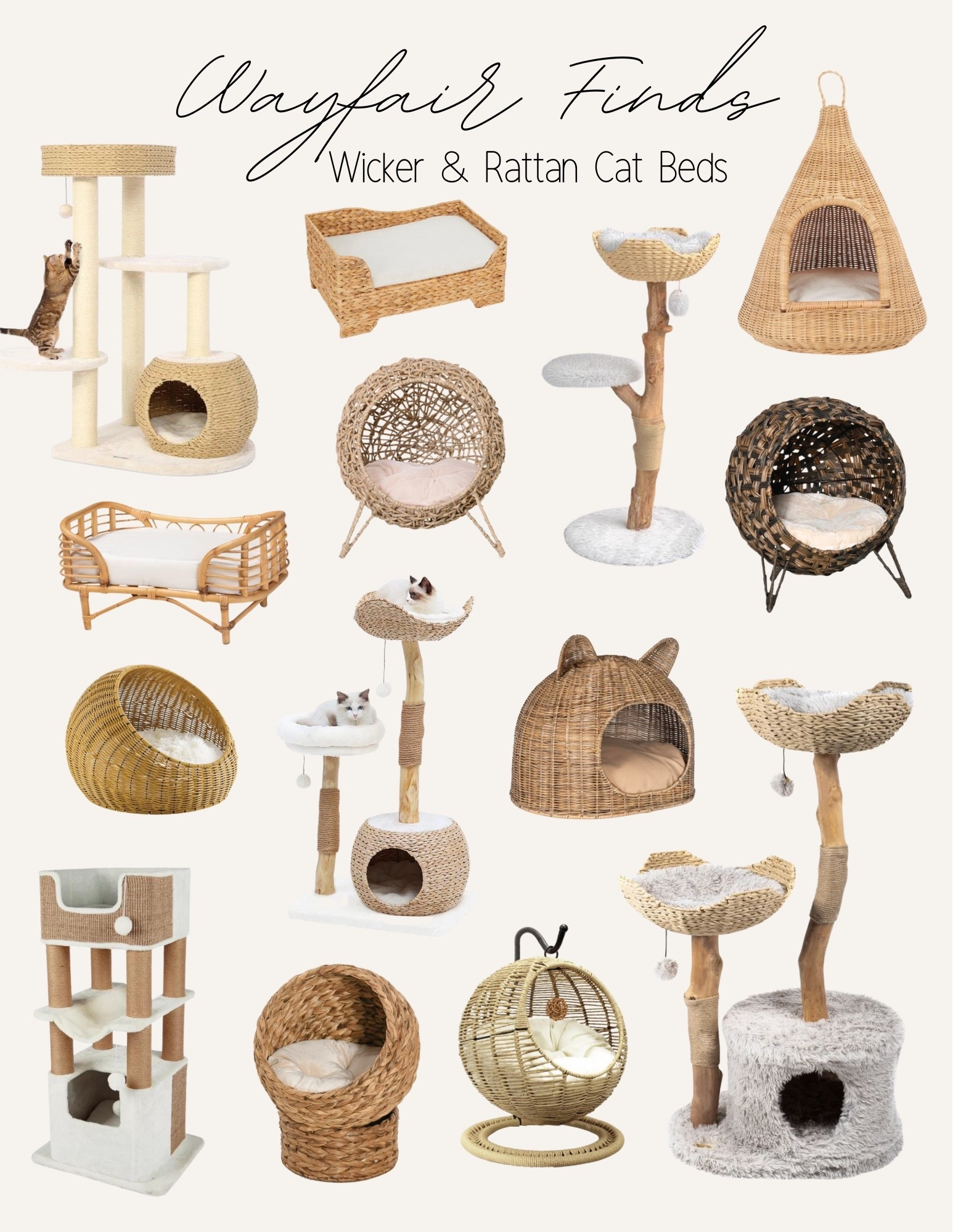 All the best cat beds from Wayfair for your beige and neutral aesthetic home! 🤍 #LTKxWayDay  #LTKFamily

#LTKSaleAlert #LTKmomlife #LTKHome