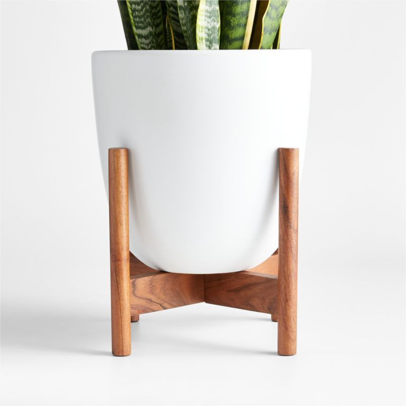 Willis Medium White Ceramic Planter 12" | Crate & Barrel | Crate & Barrel
