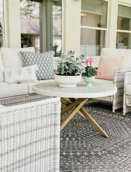 Outdoor patio. Chairs are on sale! 

THEBLOOMINGNEST patio outside table rug outdoor chairs outdoor couch planter summer  



#LTKSeasonal #LTKHome #LTKSaleAlert
