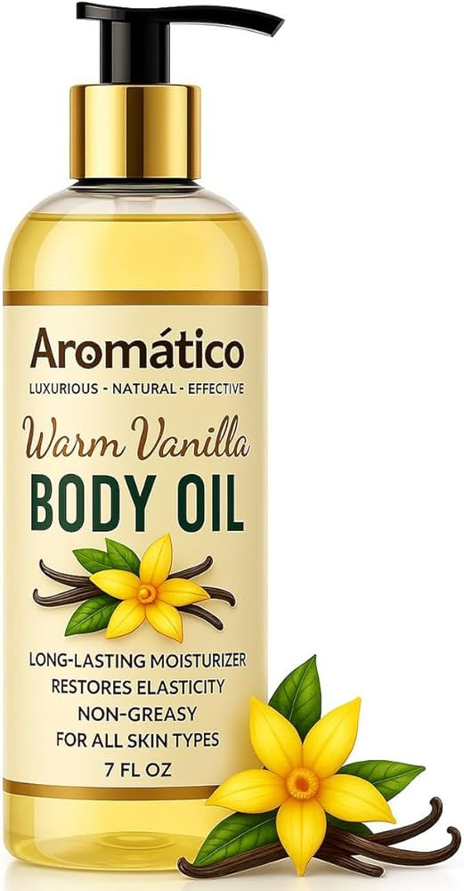 Warm Vanilla Body Oil for Women - 7 fl oz |Dry Skin-Deep Hydration Formula for Glowing Skin in th... | Amazon (US)