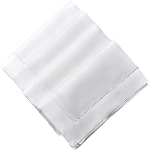 20 x 20 Inch Linen Napkins White Cloth Napkins Set of 4 Dinner Napkins Cloth Washable White Linen... | Amazon (US)