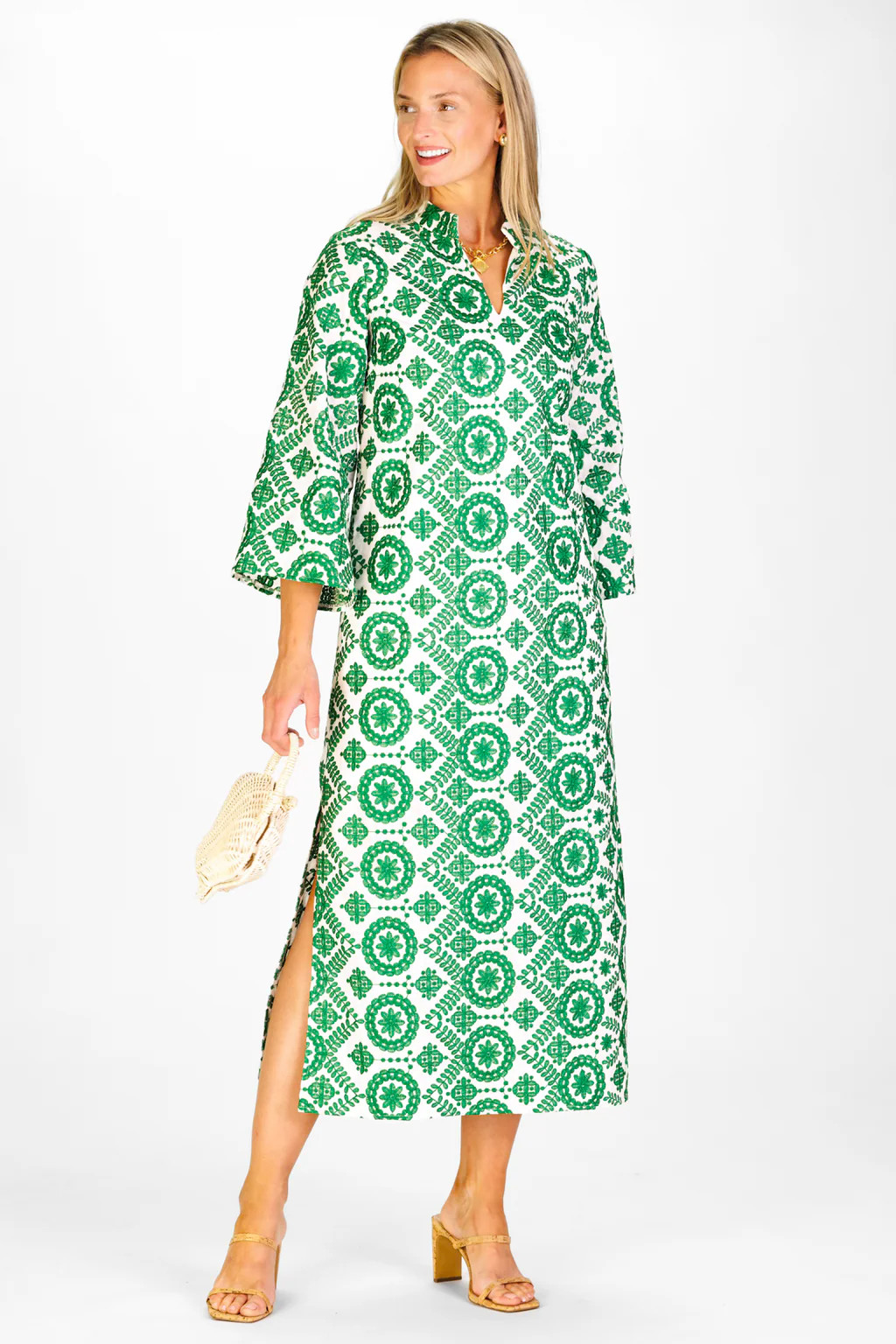 Isla Dress in Emerald Vine Embroidery | Duffield Lane