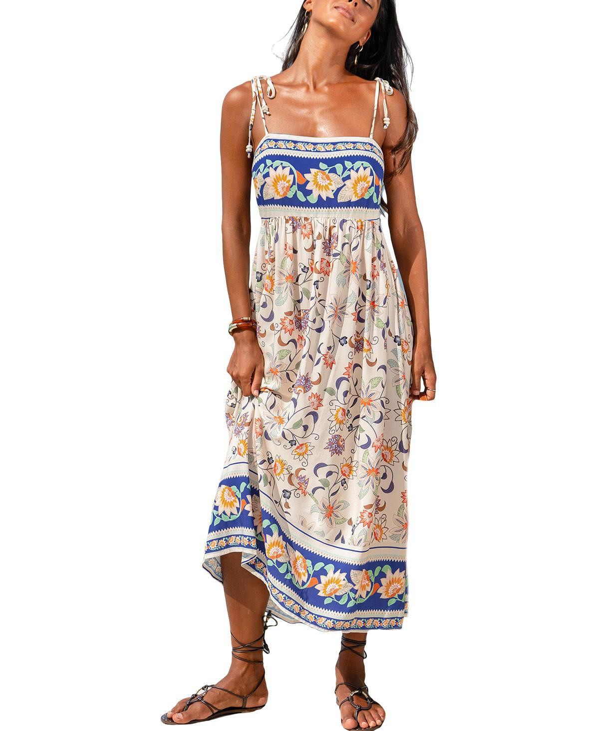 Cupshe Women's Golden Hour Floral Maxi Beach Dress - White | Macy's