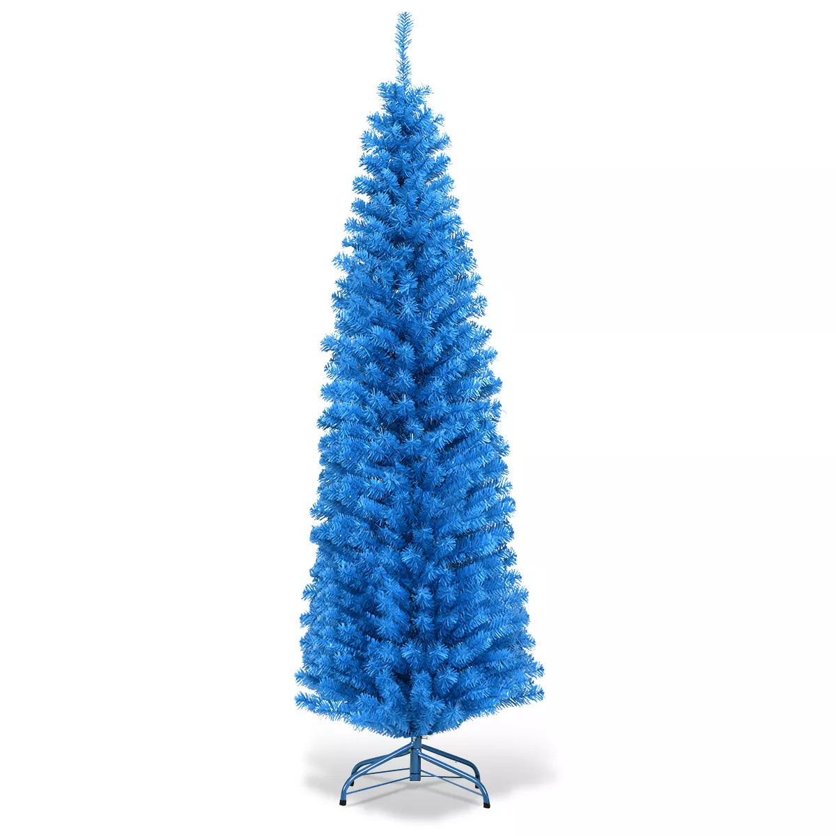 Costway 6FT Tinsel Tree Slim Pencil Christmas Tree Silver Champagne Goldblue | Target