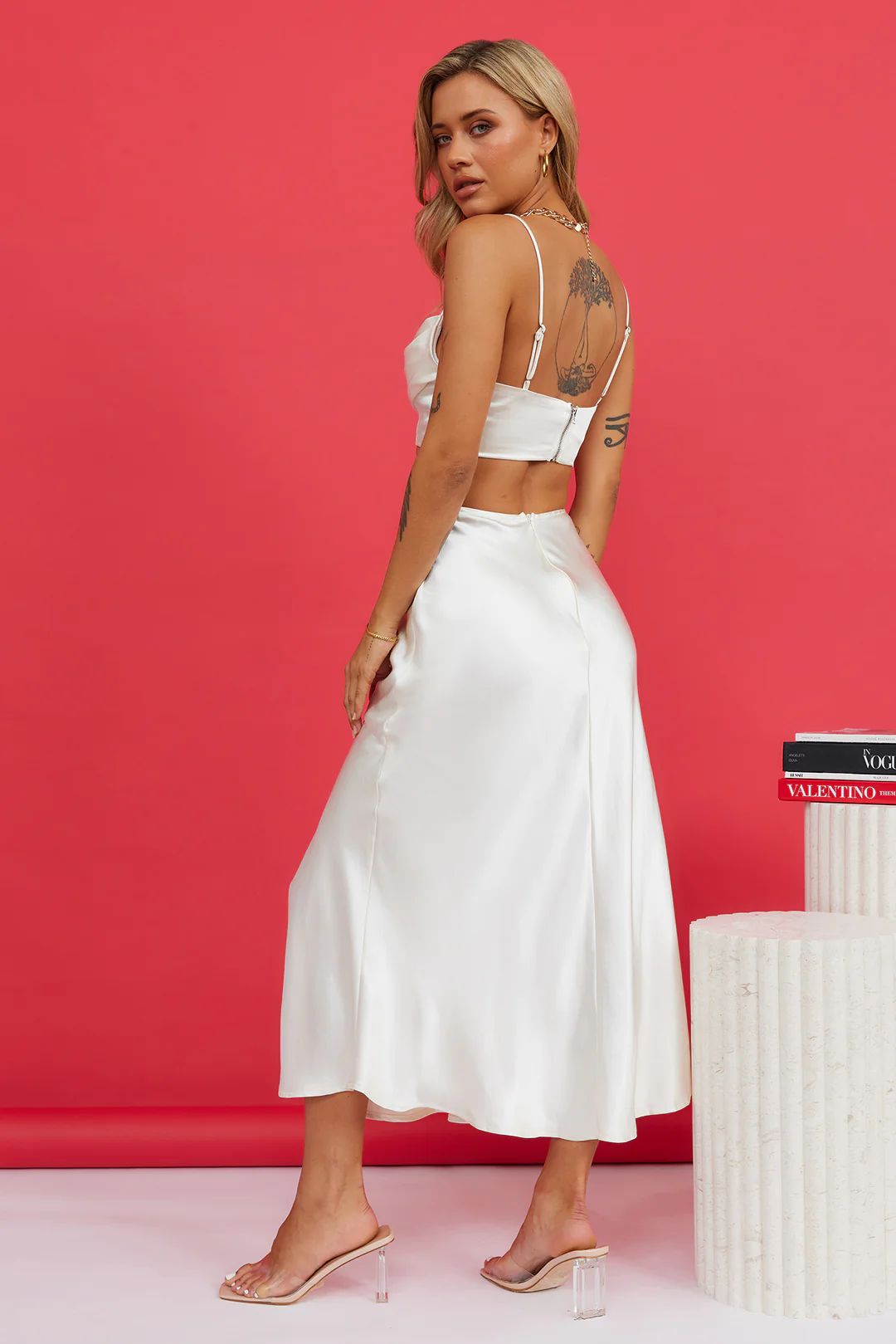 Chasing Heartbeats Midi Skirt Cream | Hello Molly