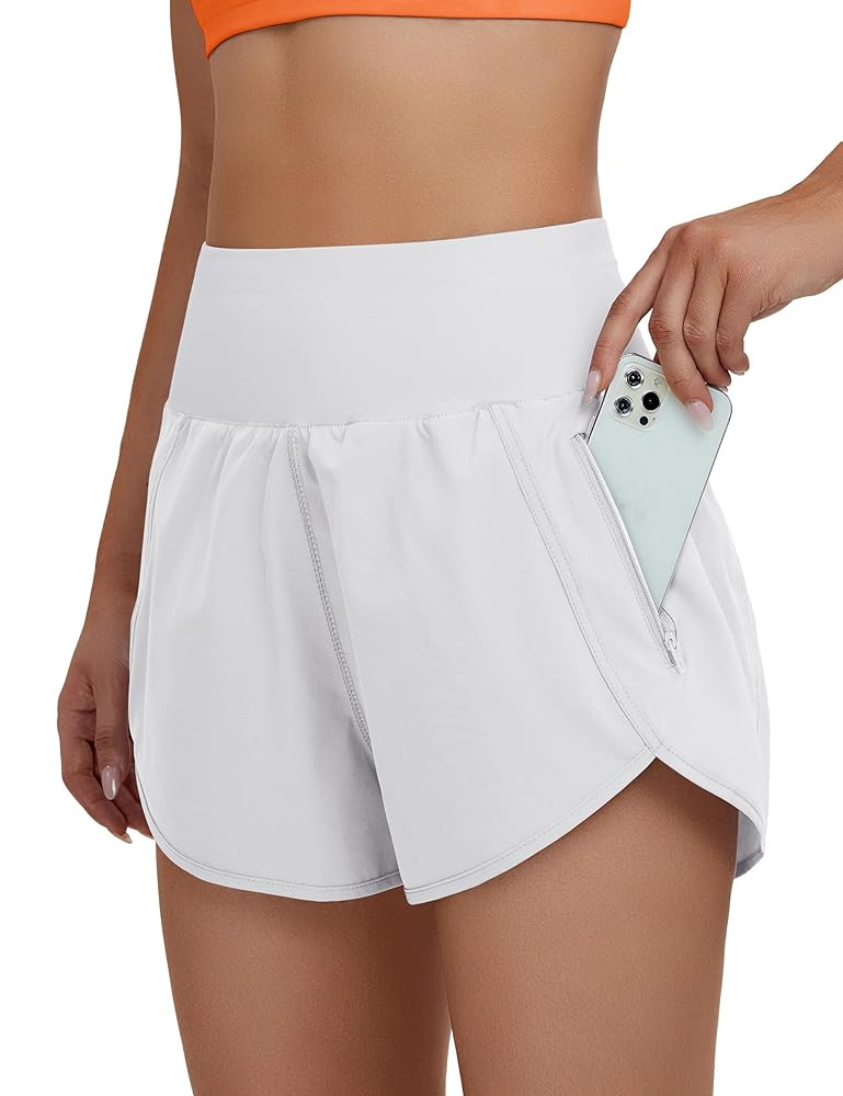 BMJL Women's High Waisted Athletic Shorts Pocket Workout Shorts Gym Sporty Running Shorts | Amazon (US)