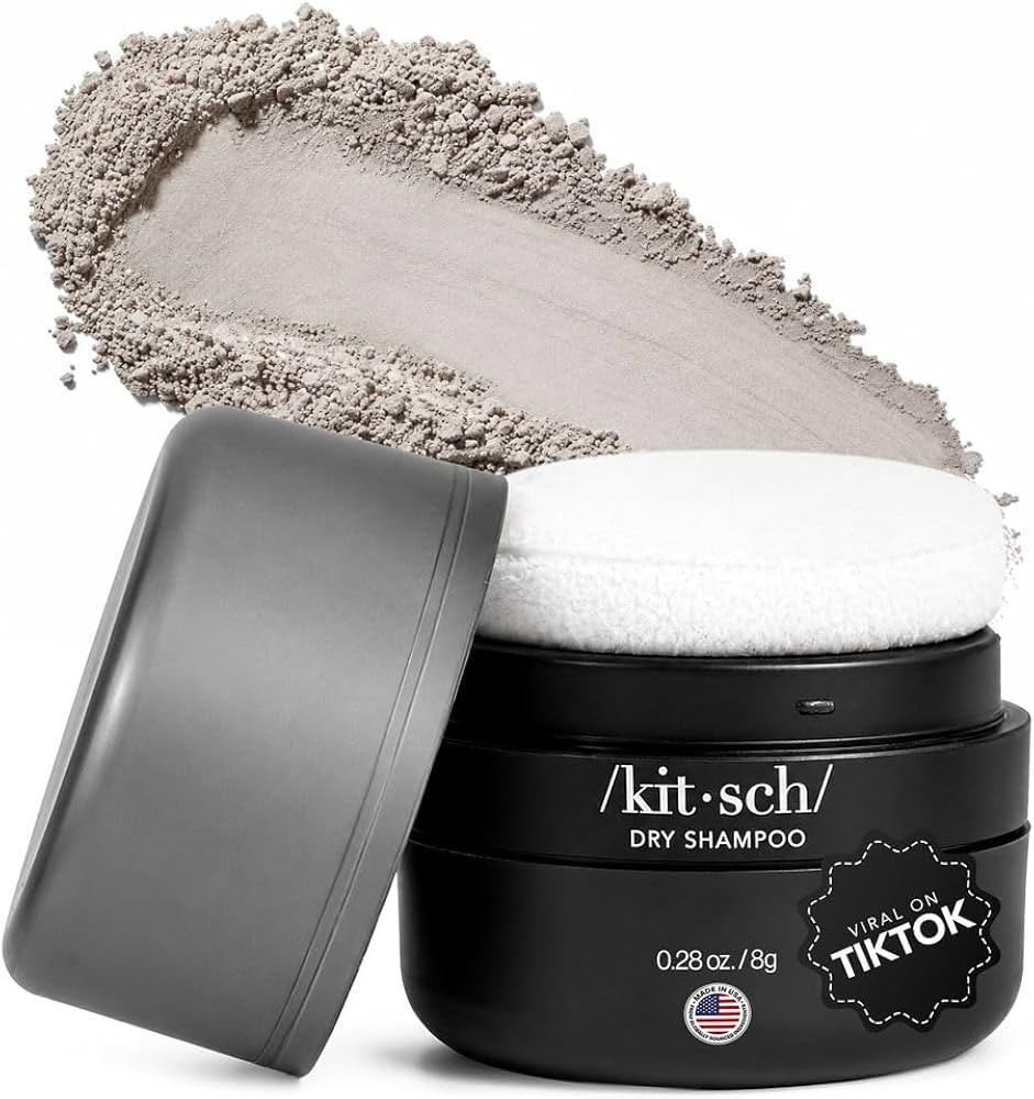 Kitsch Dry Shampoo Powder for Women & Men Dry Shampoo for Dark Hair w/Rice Protein - Unscented, V... | Amazon (US)