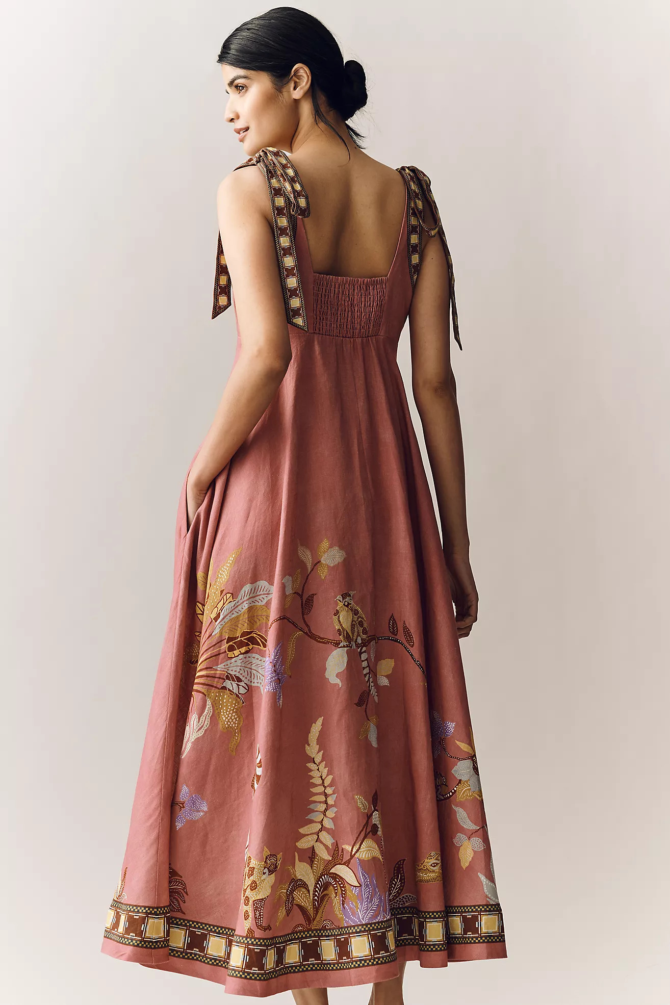 ALÉMAIS Zuri Linen Ballet Midi Sundress | Anthropologie (US)