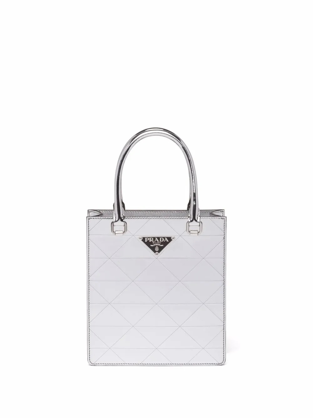 Prada Hammered triangle-panel Mini Bag - Farfetch | Farfetch Global