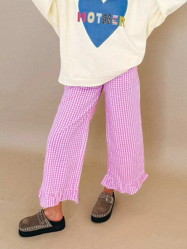 girly gingham pants - light pink | Etta+East