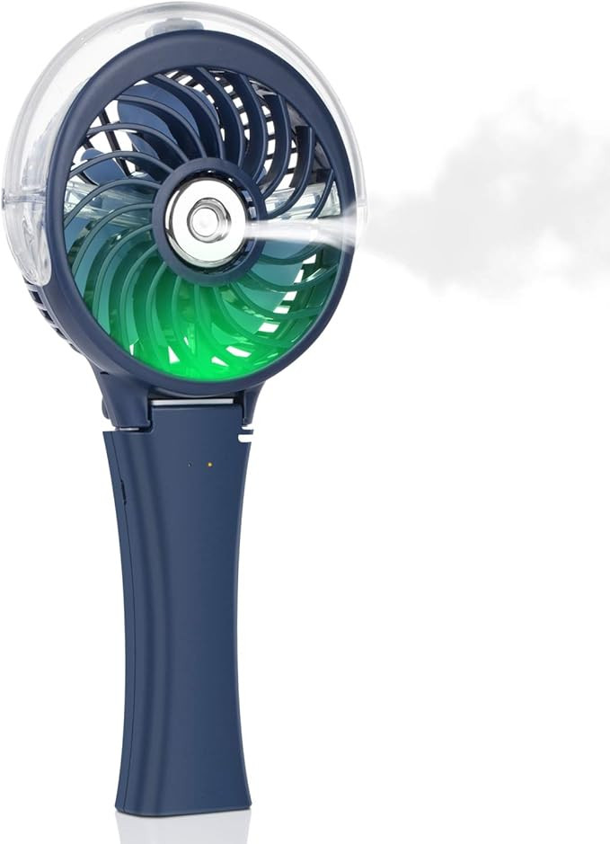 Handheld Misting Fan Portable Fan Facial Steamer-Rechargeable Battery Operated Fan, Foldable Trav... | Amazon (US)
