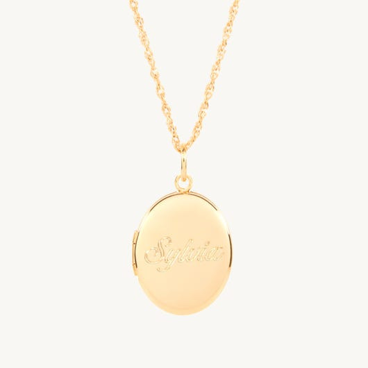 Dollhouse Oval Gold Locket, Grand | Catbird