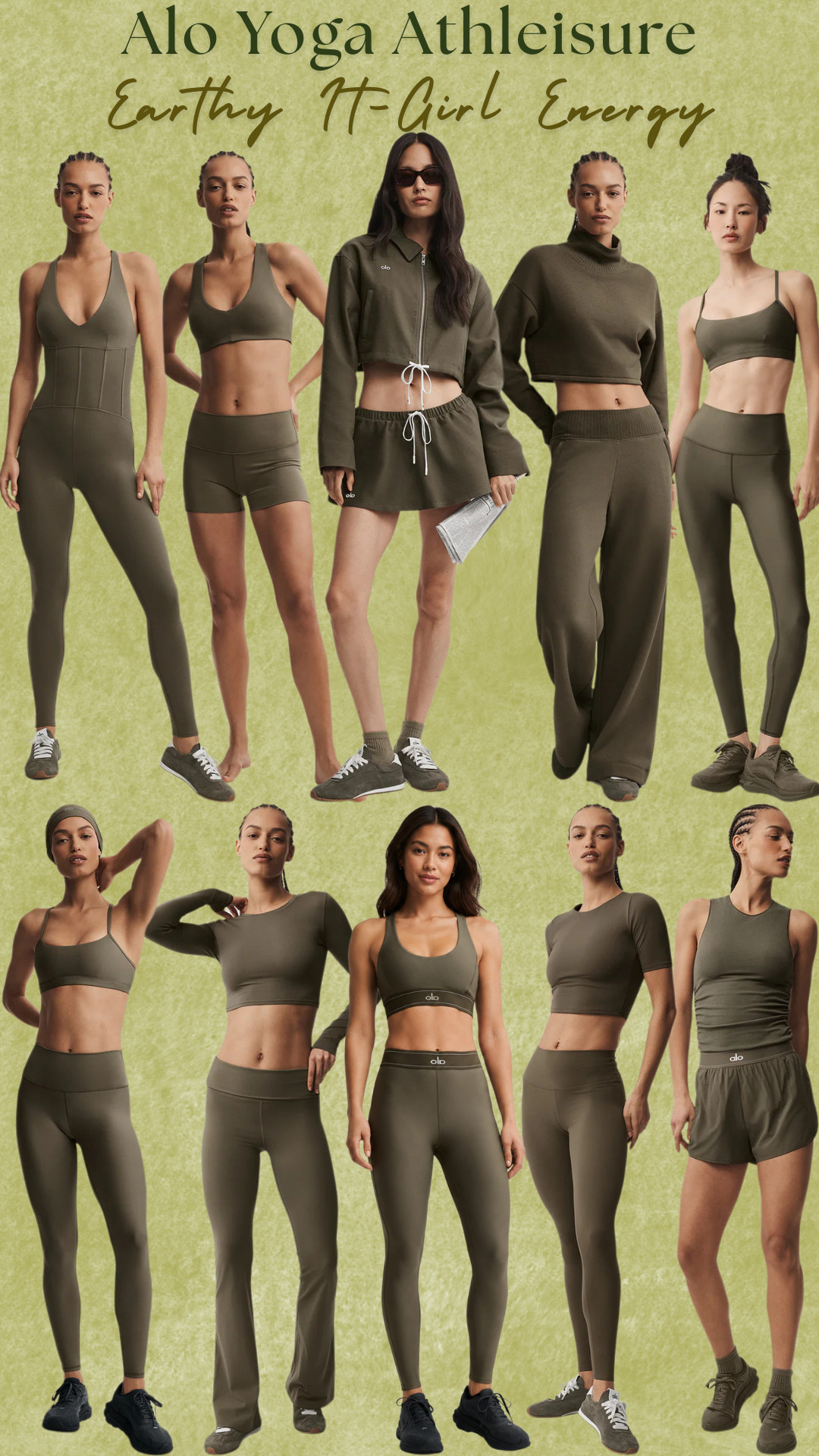 @Alo Yoga Athleisure | Earthy IT-Girl Energy in Olive Tree 🫒 

Alo Yoga in Olive Tree is giving earthy it-girl energy — the kind of activewear that makes a workout outfit look instantly more styled. 

If your gym outfits have been feeling basic, this is the color edit I’d shop first. 

Olive Tree has that muted green, expensive-looking neutral vibe that still feels wearable with everything — not too loud, not boring, and so easy to style beyond the workout.

I did the digging through Alo’s Olive Tree pieces so you don’t have to — matching sets, leggings, biker shorts, sports bras, onesies, lounge pants, cropped layers, tanks, tees, skirts, and easy athleisure pieces that actually feel like outfits.

Perfect for: pilates outfits, yoga, hot girl walks, gym outfits, barre, errands, coffee runs, airport outfits, travel days, casual weekend looks, clean girl outfits, earthy neutral outfits, summer athleisure, and everyday activewear that still looks put together.

Why this edit works:
- Olive Tree gives that elevated neutral look without being plain
- Matching sets make the outfit feel intentional
- Green activewear feels fresh but still easy to wear
- Alo pieces have that polished studio-to-street vibe
- Easy to style with white, cream, black, denim, tan, sneakers, crew socks, and gold jewelry

This is for the girl who wants activewear that feels flattering, confident, earthy, and a little cooler than another basic black set.

If you’ve been wanting Alo pieces that feel wearable but still make a statement, Olive Tree is the color I’d check first.

↓ Everything is linked!

#LTKActive #LTKSaleAlert #LTKTravel