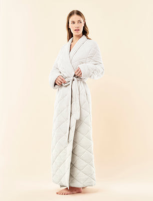 Quilted Cotton Maxi Robe | Papinelle Sleepwear US