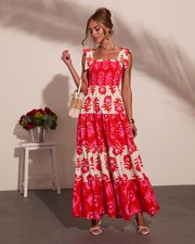 Summer Dreaming Floral Color Block Maxi Dress | VICI